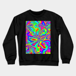 Psychedelic Rainbow Marbleized Pattern Crewneck Sweatshirt